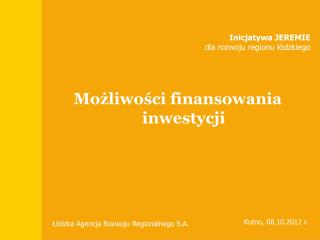 Inicjatywa JEREMIE dla rozwoju regionu łódzkiego