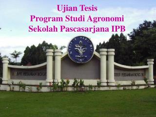 Ujian Tesis Program Studi Agronomi Sekolah Pascasarjana IPB