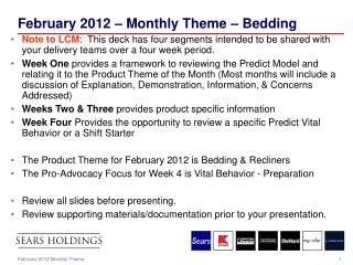 February 2012 – Monthly Theme – Bedding