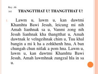 Key Ab 161	 THANGTTHAT U! THANGTTHAT U!