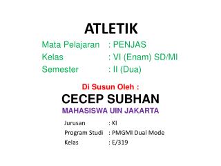 Di Susun Oleh : CECEP SUBHAN MAHASISWA UIN JAKARTA