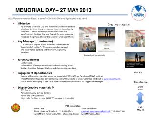 MEMORIAL DAY– 27 MAY 2013