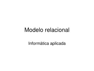 Modelo relacional