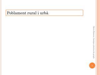 Poblament rural i urbà