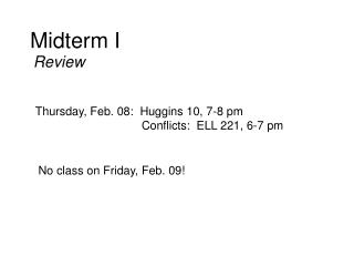 Midterm I