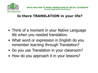 Is there TRANSLATION in your life?