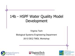 14b - HSPF Water Quality Model Development