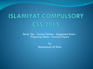 ISLAMIYAT COMPULSORY CSS 2015