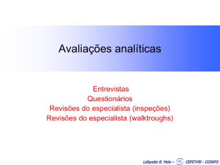 Avaliações analíticas