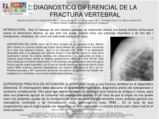 DIAGNOSTICO DIFERENCIAL DE LA FRACTURA VERTEBRAL