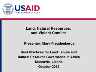 Land, Natural Resources, and Violent Conflict