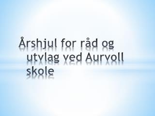 Årshjul for råd og utvlag ved Aurvoll skole