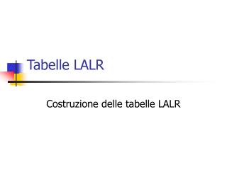 Tabelle LALR