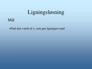 Ligningsløsning