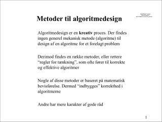 Metoder til algoritmedesign