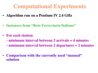 Computational Experiments