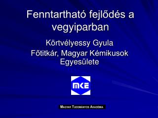 Fenntartható fejlődés a vegyiparban