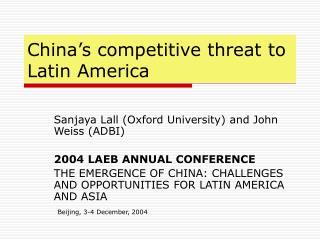 China’s competitive threat to Latin America
