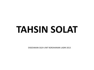 TAHSIN SOLAT