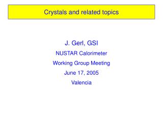 Crystals and related topics