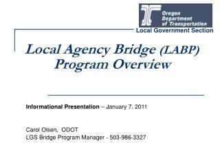 Local Agency Bridge (LABP) Program Overview