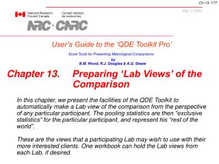 User’s Guide to the ‘QDE Toolkit Pro’