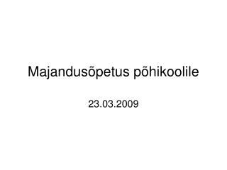 Majandusõpetus põhikoolile