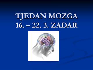 TJEDAN MOZGA 16. – 22. 3. ZADAR