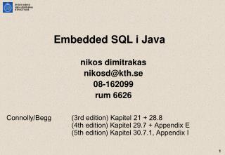 Embedded SQL i Java