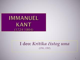 Immanuel Kant (1724-1804)