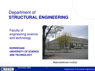 Department of STRUCTURAL ENGINEERING