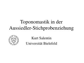 Toponomastik in der Aussiedler-Stichprobenziehung