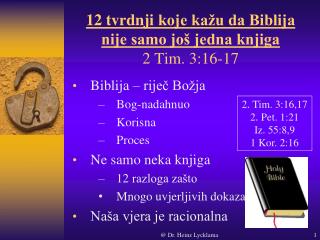 12 tvrdnji koje kažu da Biblija nije samo još jedna knjiga 2 Tim. 3:16-17
