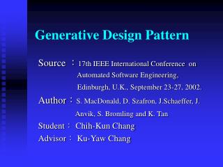 Generative Design Pattern