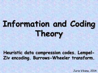 Information and Coding Theory