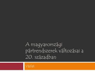 A magyarországi pártrendszerek változásai a 20. században