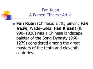 Fan Kuan A Famed Chinese Artist