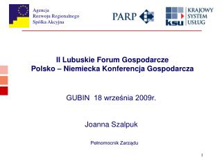 II Lubuskie Forum Gospodarcze Polsko – Niemiecka Konferencja Gospodarcza