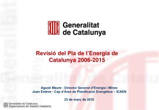 Revisió del Pla de l’Energia de Catalunya 2006-2015