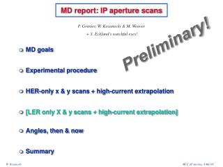 MD report: IP aperture scans