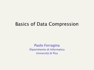 Basics of Data Compression