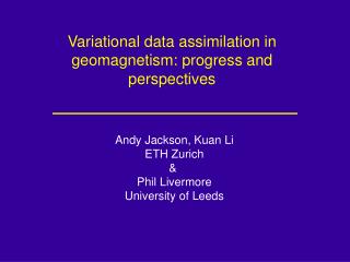 Variational data assimilation in geomagnetism: progress and perspectives