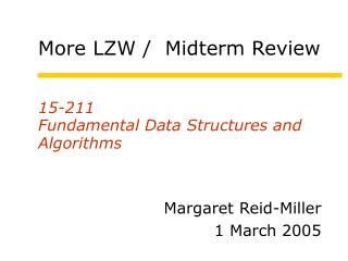 15-211 Fundamental Data Structures and Algorithms