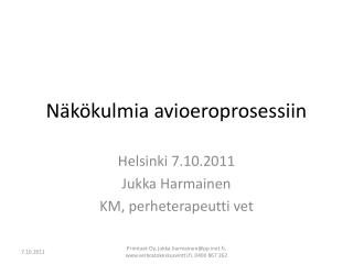 Näkökulmia avioeroprosessiin