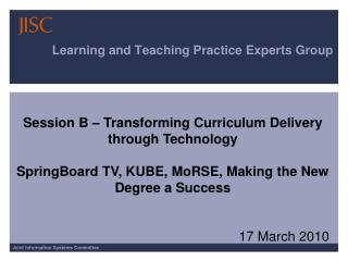 Learning and Teaching Practice Experts Group