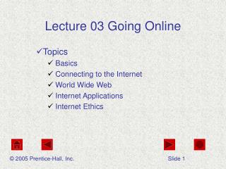 Lecture 03 Going Online