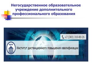 Негосударственное образовательное учреждение дополнительного профессионального образования