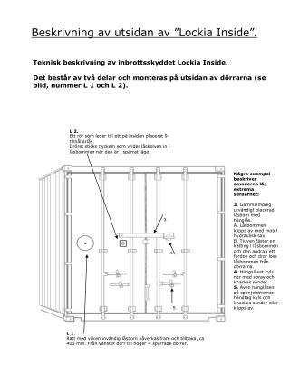 Beskrivning av utsidan av ”Lockia Inside”.