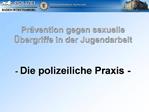 Pr vention gegen sexuelle bergriffe in der Jugendarbeit - Die polizeiliche Praxis -