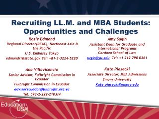 Recruiting LL.M. and MBA Students: Opportunities and Challenges